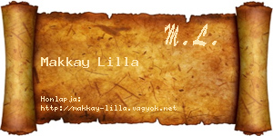 Makkay Lilla névjegykártya